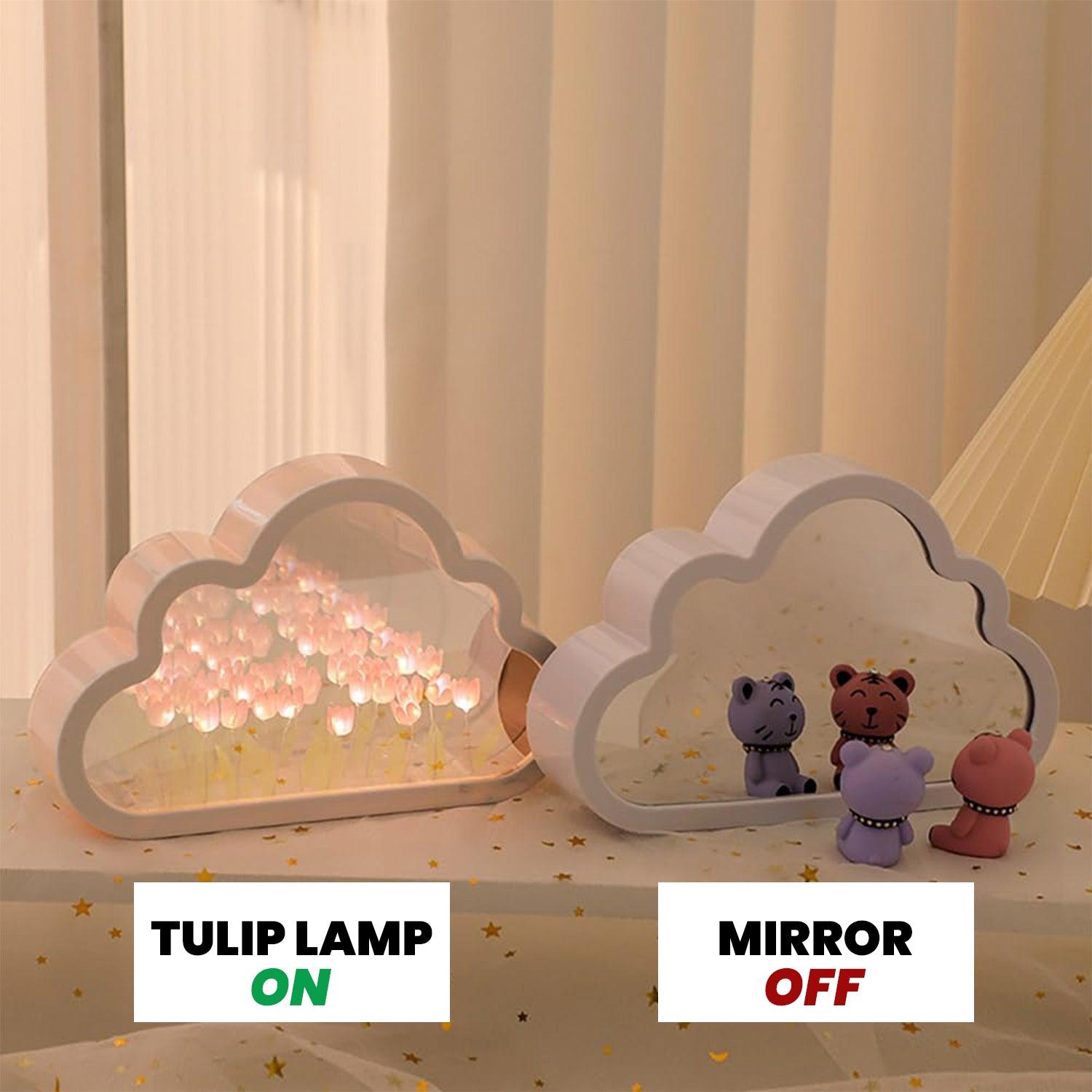 Tulip Table Lamp - Handmade Cloud Tulip Night Lights Home Decor Mirror Tulip Night Lamp For Bedroom Accessories - Tophatter Daily Deals