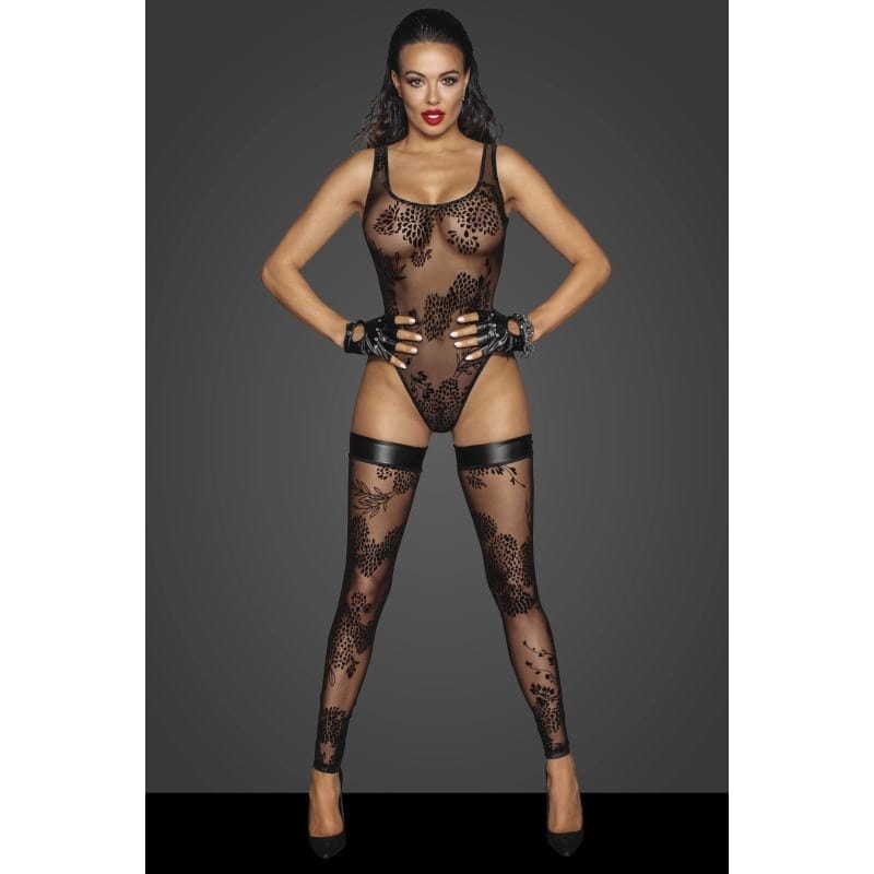 Tulle Bodysuit with Patterned Flock Embroidery > Clothes > Bodies and Playsuits - Tophatter Daily Deals