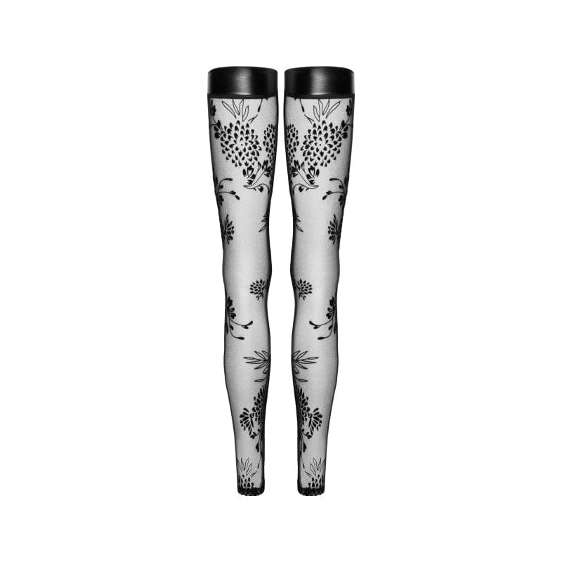 Tulle Stockings w Patterned Flock Embroidery & Power Wetlook Band > Clothes > Hosiery > Stockings - Tophatter Daily Deals