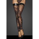 Tulle Stockings w Patterned Flock Embroidery & Power Wetlook Band > Clothes > Hosiery > Stockings - Tophatter Daily Deals