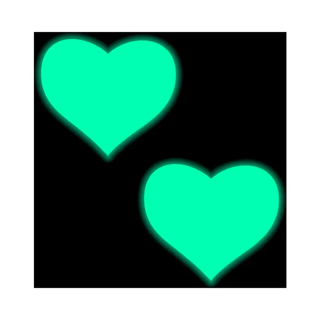 Neon Turquoise Glow In The Dark Heart Pasties - Tophatter Daily Deals