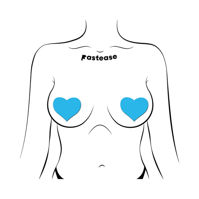 Neon Turquoise Glow In The Dark Heart Pasties - Tophatter Daily Deals