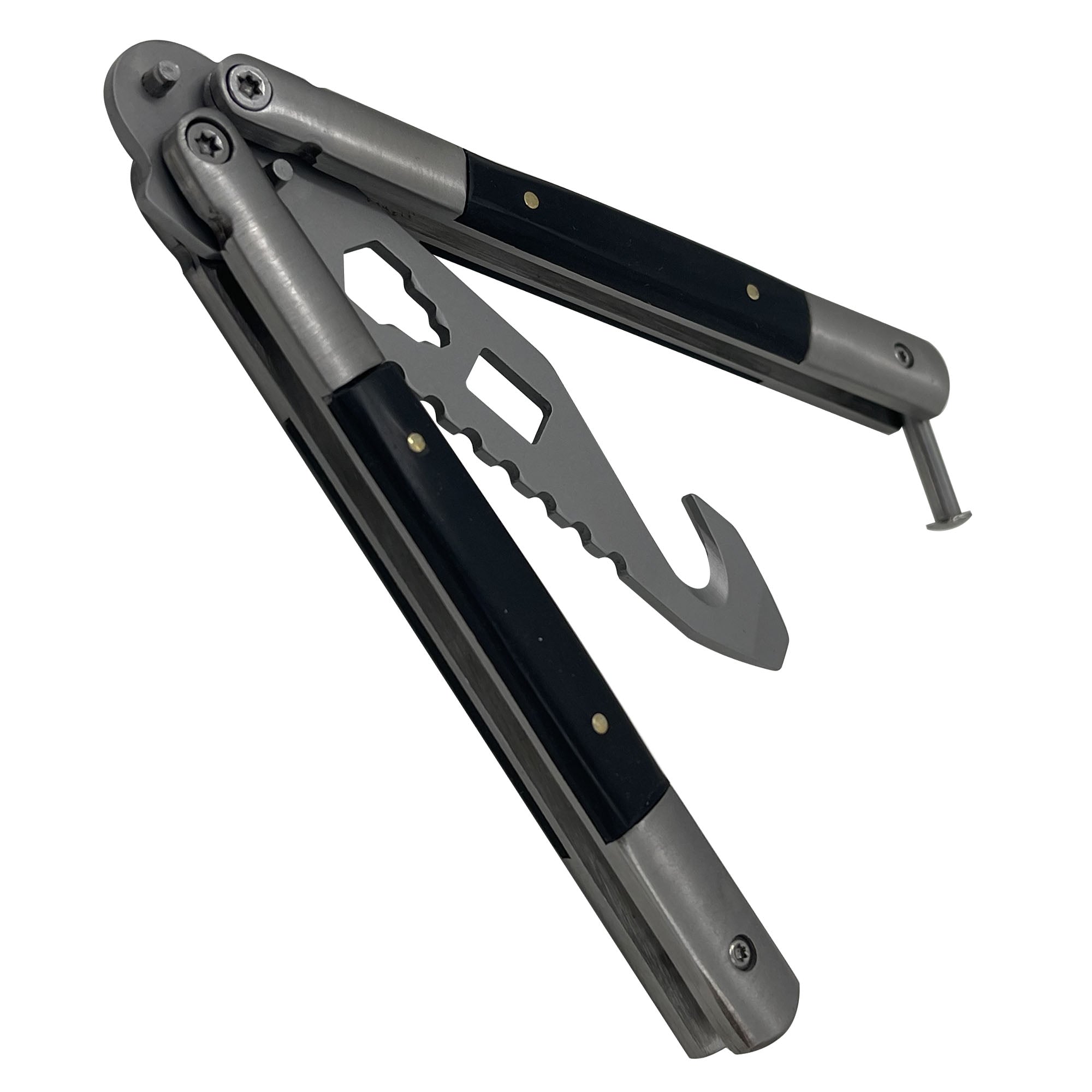 Tuxedo Black Butterfly Style Multitool Blade Trainer novelty items - Tophatter Daily Deals