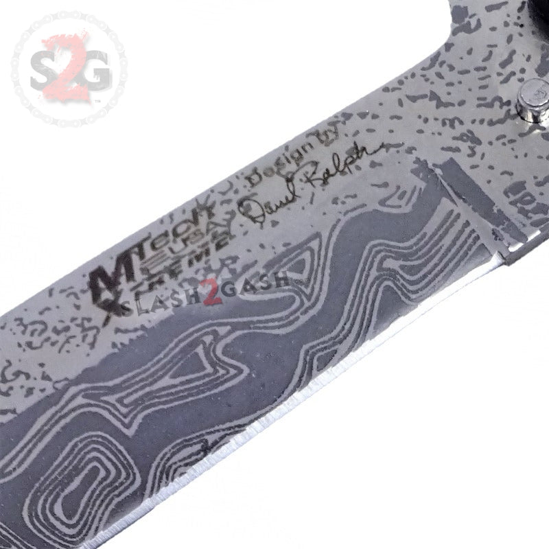 Twist Butterfly Knife Drop Point Balisong - Black Damascus Knife-Balisong - Tophatter Daily Deals