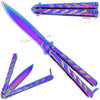 Twist Butterfly Knife Drop Point Balisong - Rainbow Spectrum Rainbow Spectrum Knife-Balisong - Tophatter Daily Deals