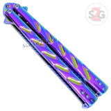 Twist Butterfly Knife Drop Point Balisong - Rainbow Spectrum Knife-Balisong - Tophatter Daily Deals