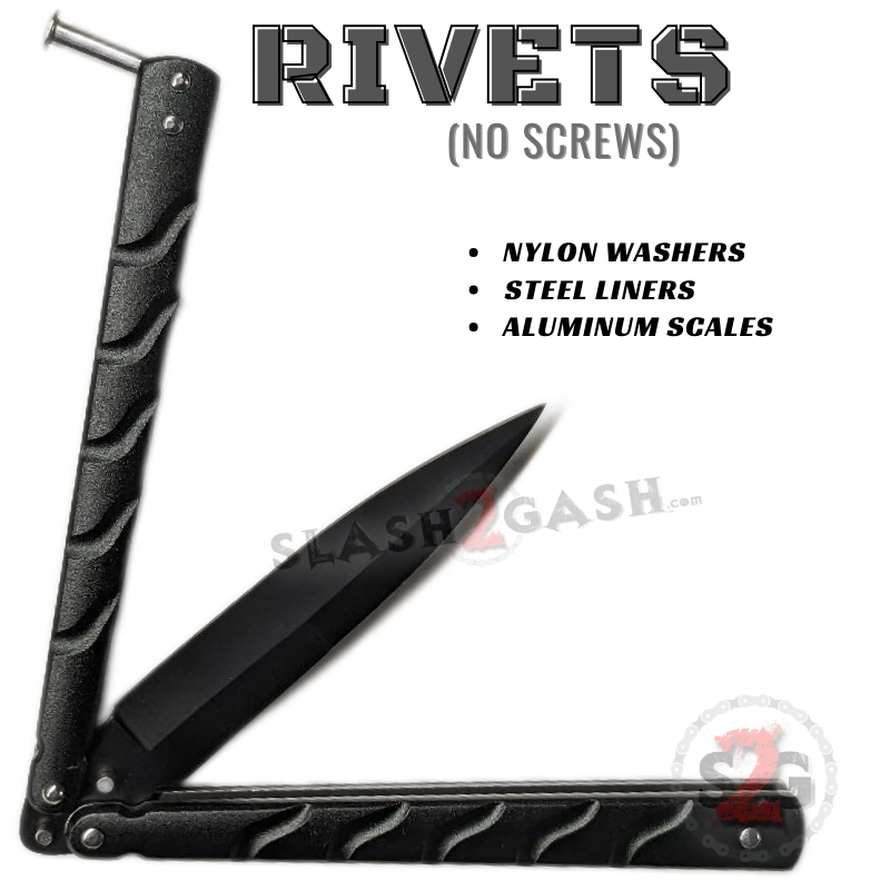 Twisted Spear Dagger Butterfly Knife Balisong w/ Rivets - Asst Colors Knife-Balisong - Tophatter Daily Deals