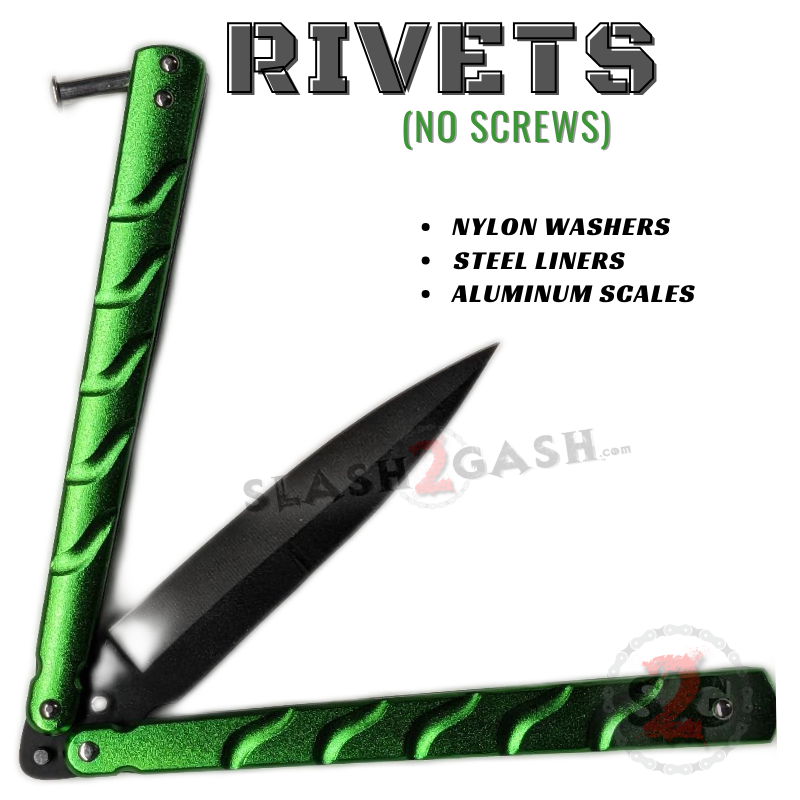 Twisted Spear Dagger Butterfly Knife Balisong w/ Rivets - Asst Colors Knife-Balisong - Tophatter Daily Deals