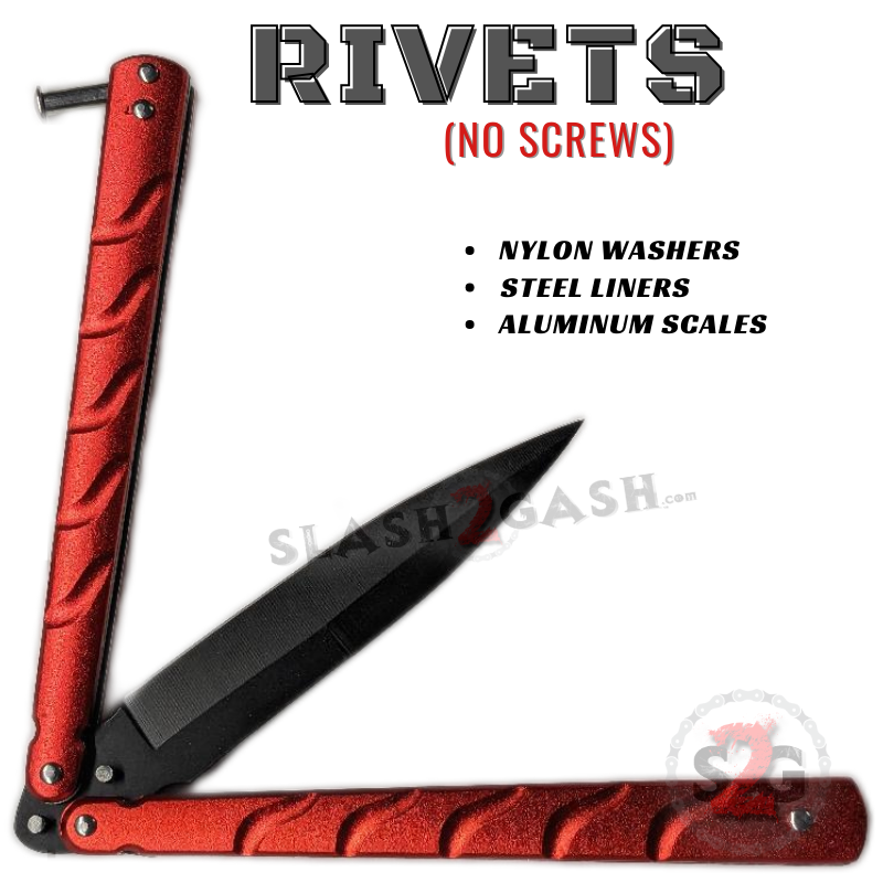 Twisted Spear Dagger Butterfly Knife Balisong w/ Rivets - Asst Colors Knife-Balisong - Tophatter Daily Deals