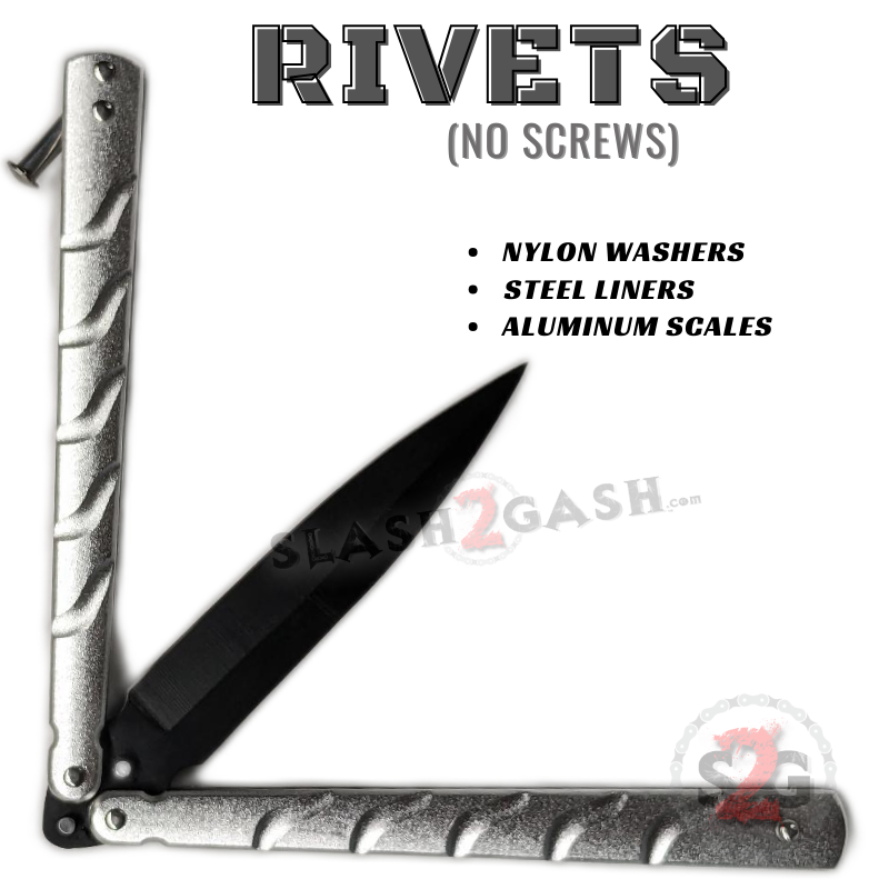 Twisted Spear Dagger Butterfly Knife Balisong w/ Rivets - Asst Colors Knife-Balisong - Tophatter Daily Deals