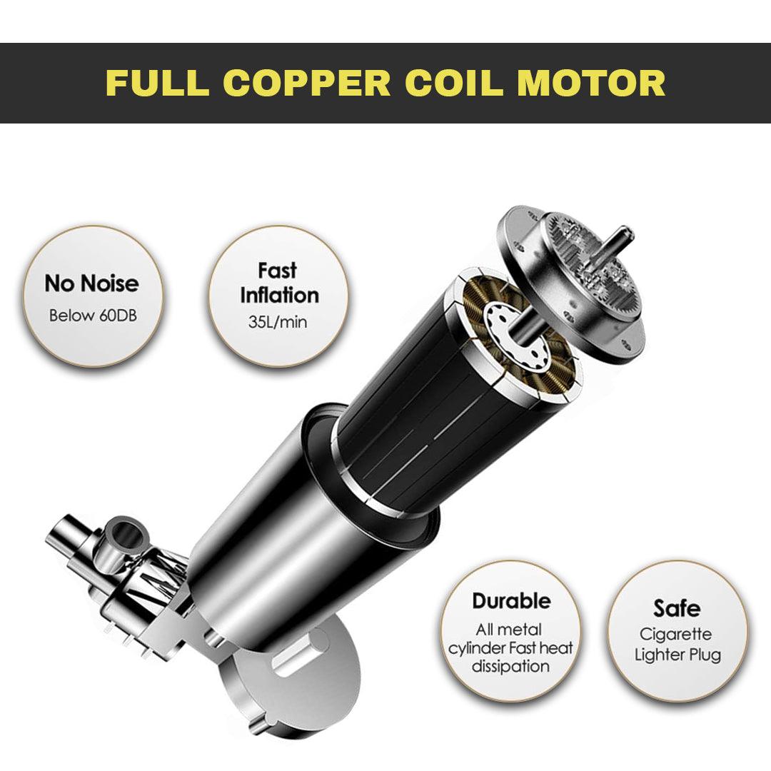 Portable Air Pump for Car - Electric Corded 12V 150PSI Car Tyre Inflator Pump Portable Air Compressor Pump Car Accessories - Tophatter Daily Deals