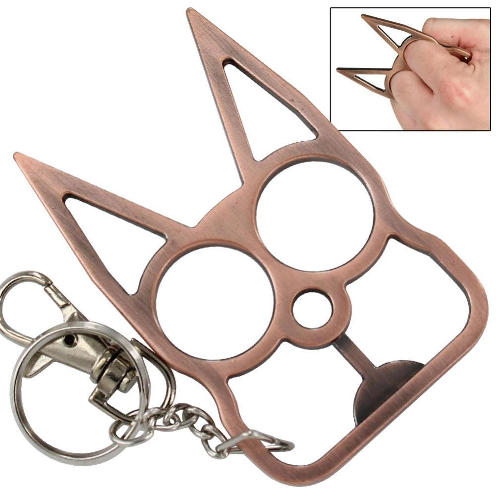 Cat Self Defensive Key Chain Copper Finish Collectible Weapons - Tophatter Daily Deals