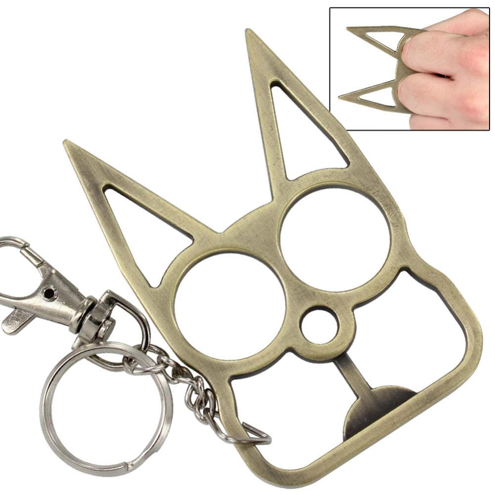 Cat Self Defensive Key Chain Champagne Finish - Tophatter's Guns'N'Weapons Store Collectible Weapons - Tophatter Daily Deals