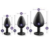 Luxe Bling Plugs Training Kit Black With Rainbow Gems 3 Sizes > Anal Range > Butt Plug Kits - Tophatter Daily Deals