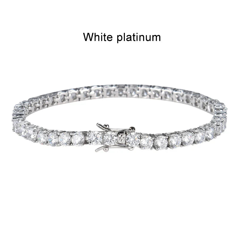Moissanite 2mm Tennis Bracelet Sterling Silver White - Tophatter Daily Deals