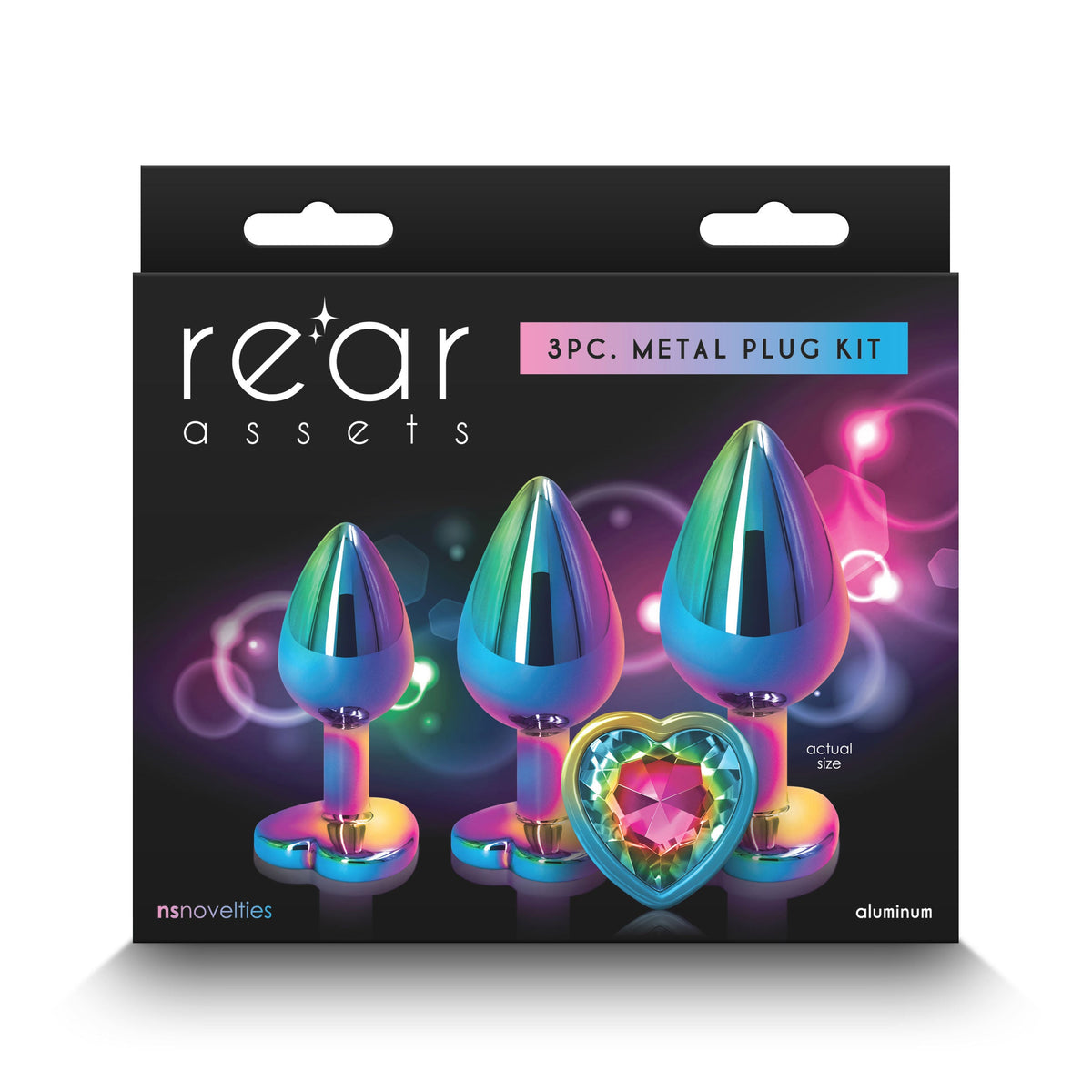 Rear Assets Trainer Kit (Multicolor) – Chrome-Plated Graduated Metal Butt Plug Set with Heart Jewel > Anal Range > Jewel Butt Plugs - Tophatter Daily Deals