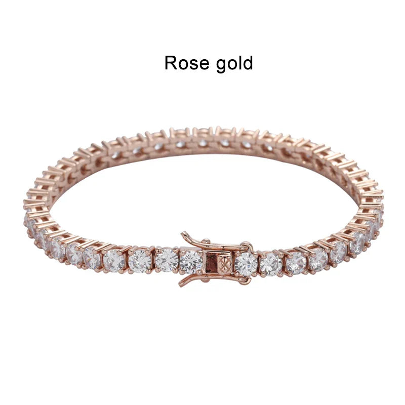 Moissanite 2mm Tennis Bracelet Sterling Silver White - Tophatter Daily Deals