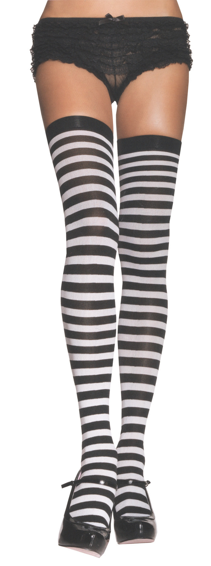 Nylon Striped Thigh-High Stockings Costume Tights & Stockings - Tophatter Daily Deals