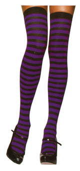 Nylon Striped Thigh-High Stockings Costume Tights & Stockings - Tophatter Daily Deals