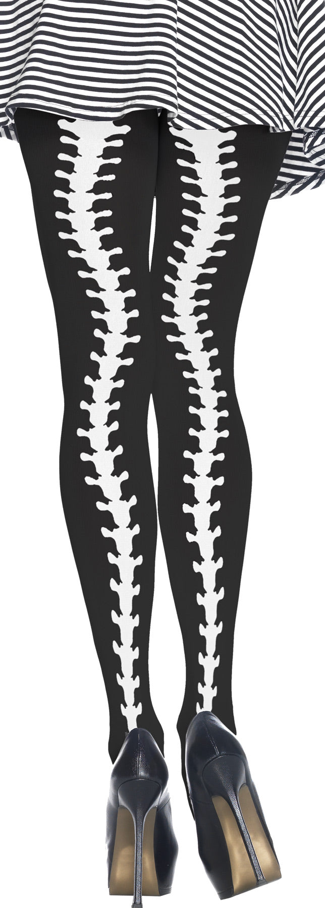 Black Spinal Column Pantyhose Costume Tights & Stockings - Tophatter Daily Deals