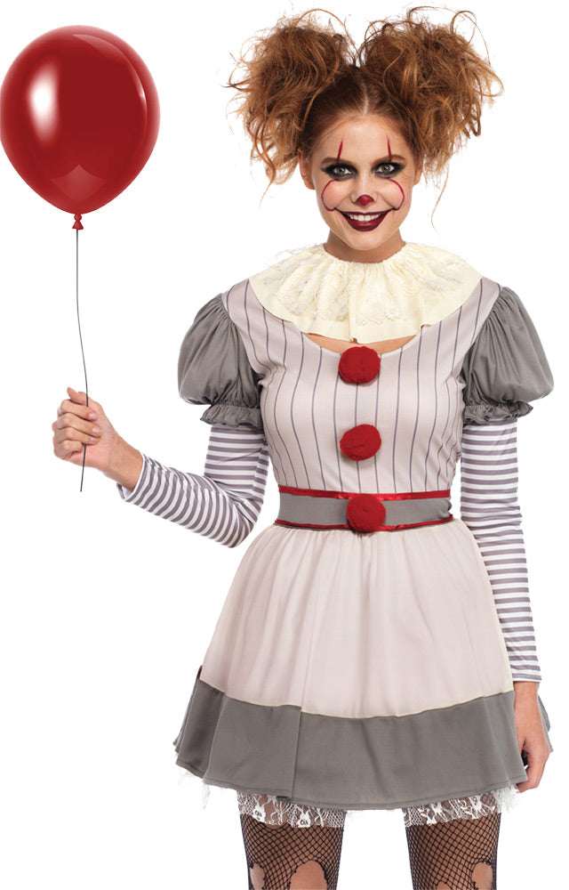 Women's Creepy Clown Costume Womens Halloween Costumes - Tophatter Daily Deals