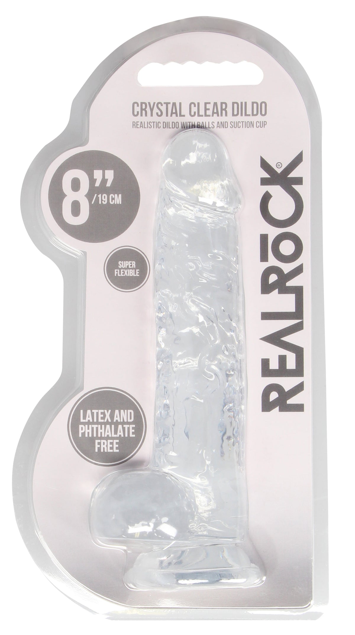 REALROCK Crystal Clear 8 Inch Realistic Dildo with Balls – Body-Safe Dildo > Dildos > Realistic Dildos - Tophatter Daily Deals