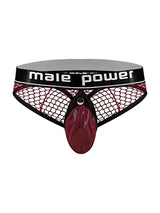 Male Power Burgundy Cock Pit Net Mesh Cock Ring Thong S/M > Clothes > Mens Thongs - Tophatter Daily Deals