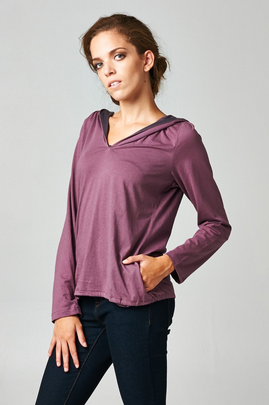 Women's Long Sleeve Hoodie with Welt Pockets Tops - Tophatter Daily Deals