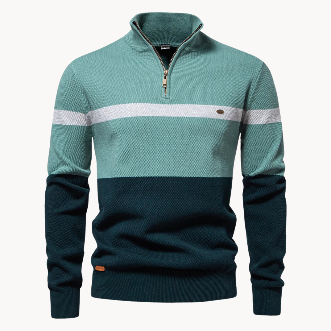 Soft Classic Men's Pullover - Half Zip, Cotton, Casual Green - Tophatter Daily Deals