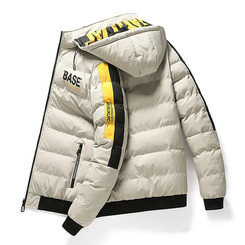 Insulating Men's Down Jacket - Boxy Puffer For Winter - Tophatter Daily Deals