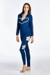 Women's Stripe Sleeve Heart Detail Active Jacket Jackets - Tophatter Daily Deals
