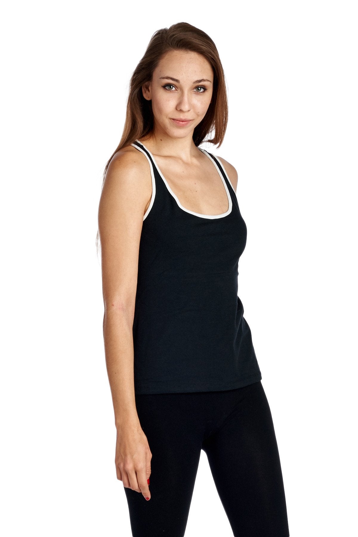 Women's Active Tank with Contrast Binding Tanks - Tophatter Daily Deals