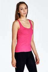 Women's Fitted Active Top with Back Detail Fuchsia 4 Tops - Tophatter Daily Deals