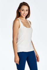 Women's Fitted Active Top with Back Detail White Tops - Tophatter Daily Deals