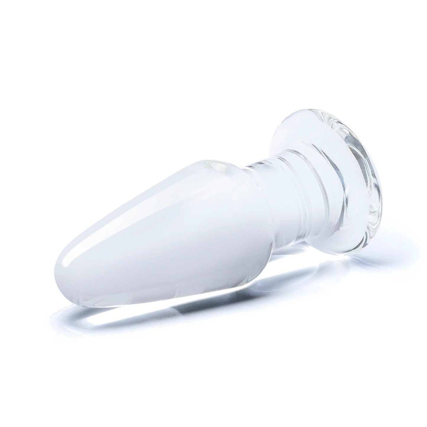 Glas 3.5 Inch Clear Hand Blown Glass Butt Plug with Tapered Tip for Beginner-Friendly Anal Play > Glass > Toys - Tophatter Daily Deals