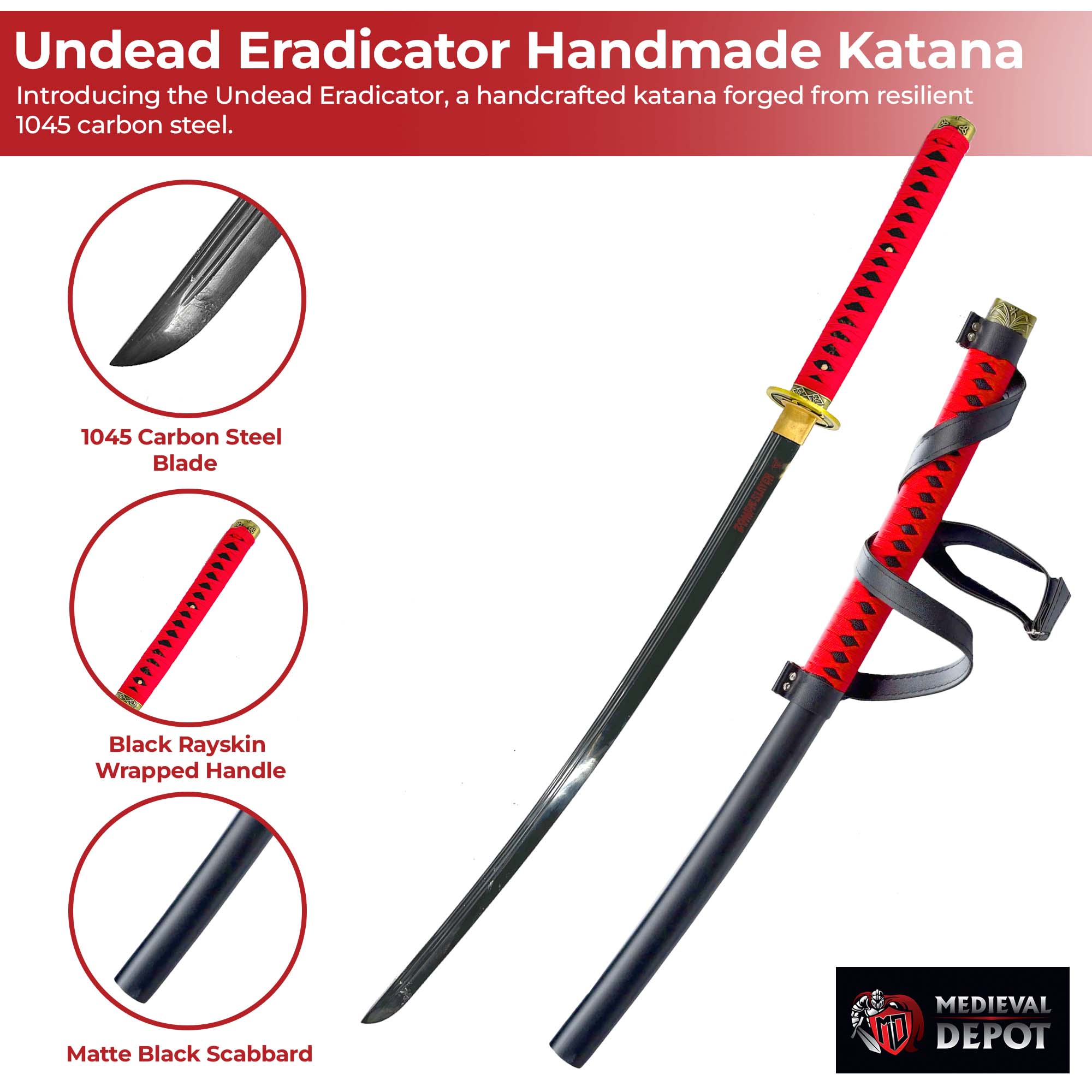 Undead Eradicator Handmade Katana Swords - Tophatter Daily Deals