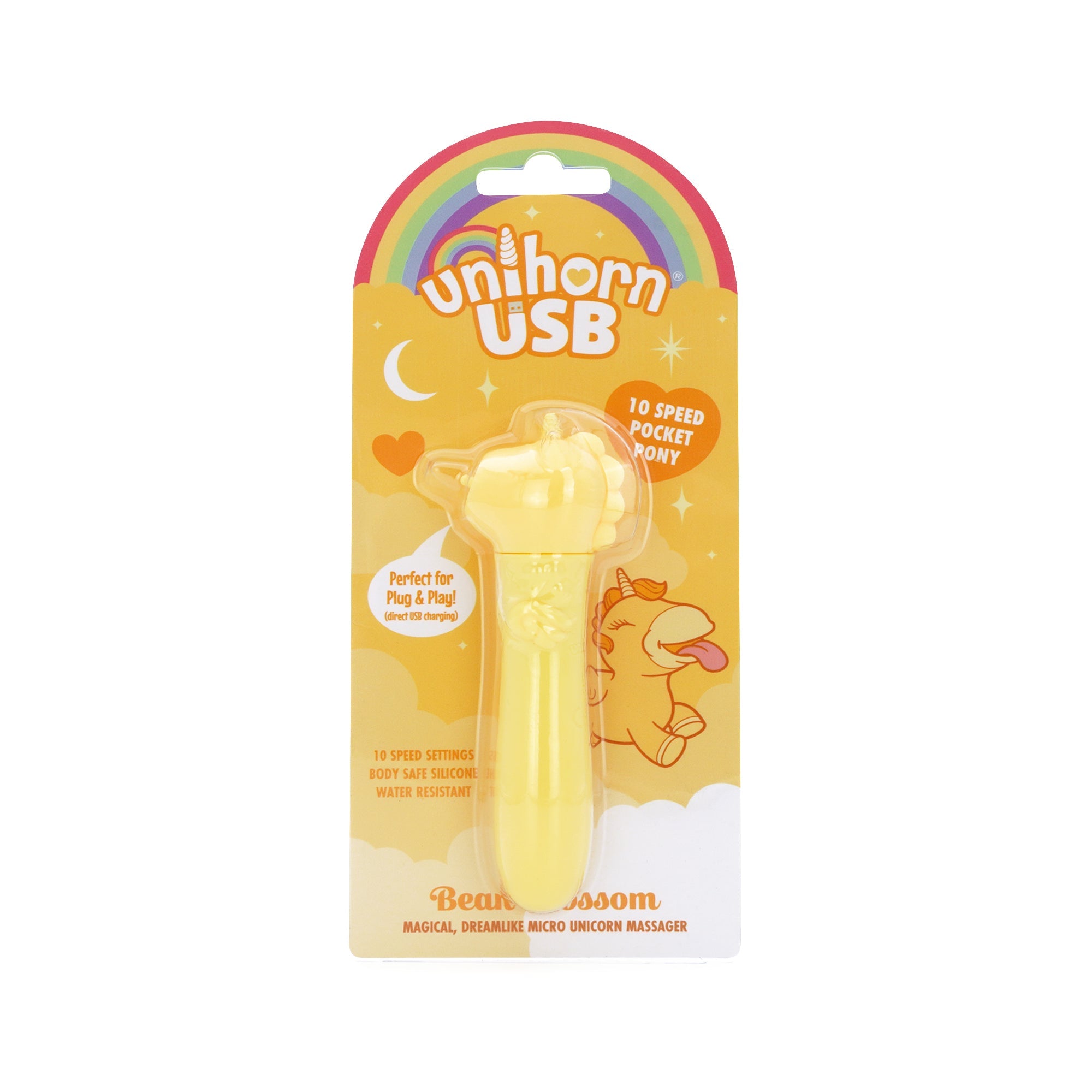 Unihorn USB Bullet (Bean Blossom Yellow) – Rechargeable 10-Speed Silicone Vibrator > Vibrators > Ladies > Clitoral Vibrators and Stimulators - Tophatter Daily Deals