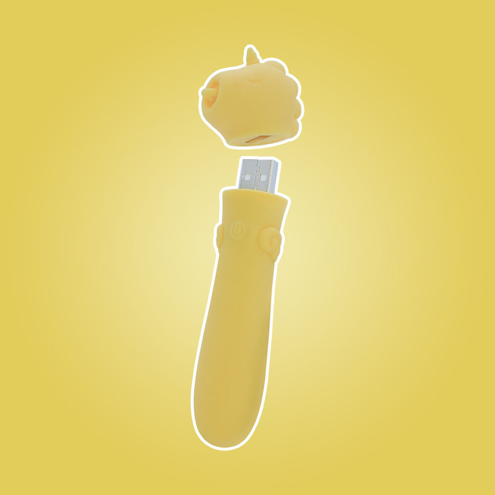 Unihorn USB Bullet (Bean Blossom Yellow) – Rechargeable 10-Speed Silicone Vibrator > Vibrators > Ladies > Clitoral Vibrators and Stimulators - Tophatter Daily Deals