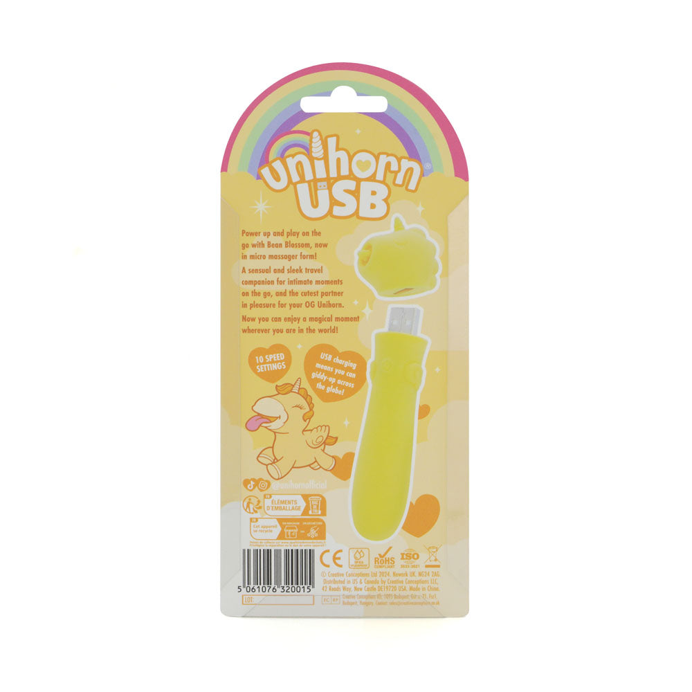 Unihorn USB Bullet (Bean Blossom Yellow) – Rechargeable 10-Speed Silicone Vibrator > Vibrators > Ladies > Clitoral Vibrators and Stimulators - Tophatter Daily Deals