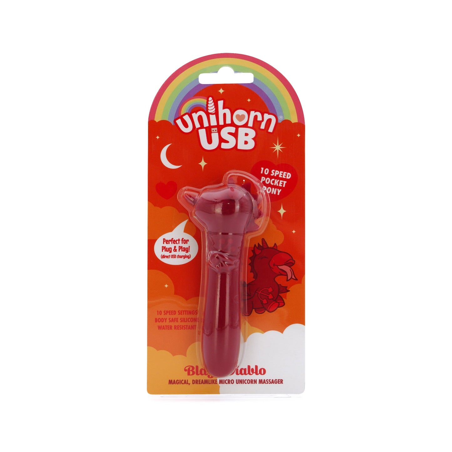 Unihorn Blaze Diablo (Red) – USB Rechargeable Silicone Bullet Vibrator with 10 Speeds > Vibrators > Ladies > Clitoral Vibrators and Stimulators - Tophatter Daily Deals