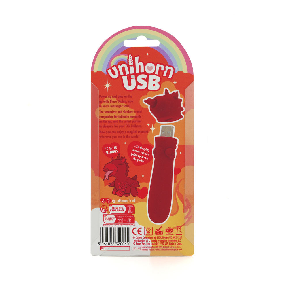 Unihorn Blaze Diablo (Red) – USB Rechargeable Silicone Bullet Vibrator with 10 Speeds > Vibrators > Ladies > Clitoral Vibrators and Stimulators - Tophatter Daily Deals