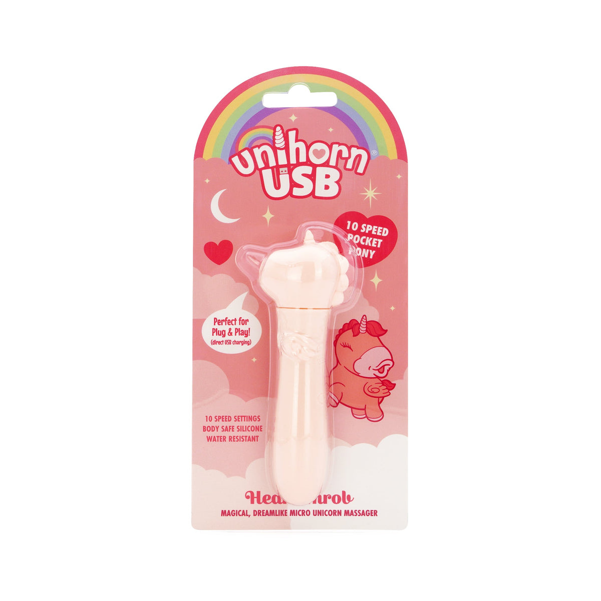 Unihorn Heart Throb (Pink) – Compact USB Rechargeable Bullet Vibrator with 10 Speeds > Sex Toys For Ladies > Clitoral Vibrators and Stimulators - Tophatter Daily Deals