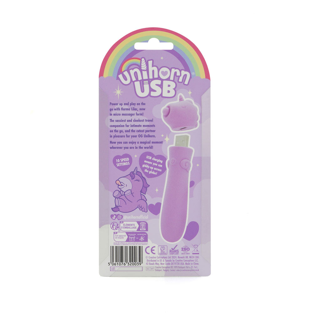 Unihorn Karma Lilac – USB Rechargeable Silicone Bullet Vibrator with 10 Speeds > Vibrators > Ladies > Clitoral Vibrators and Stimulators - Tophatter Daily Deals