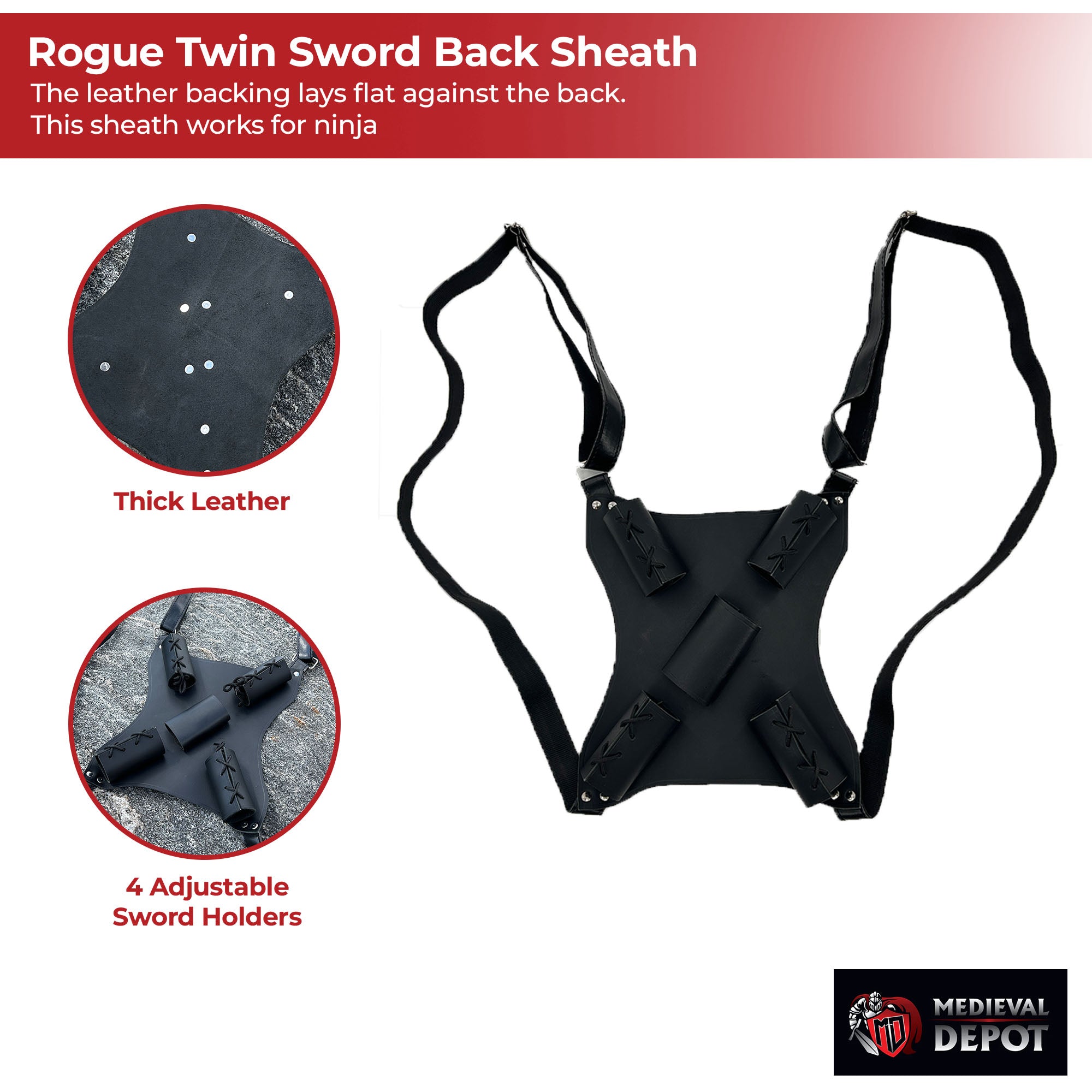Universal Rogue Twin Sword Back Sheath historical period - Tophatter Daily Deals