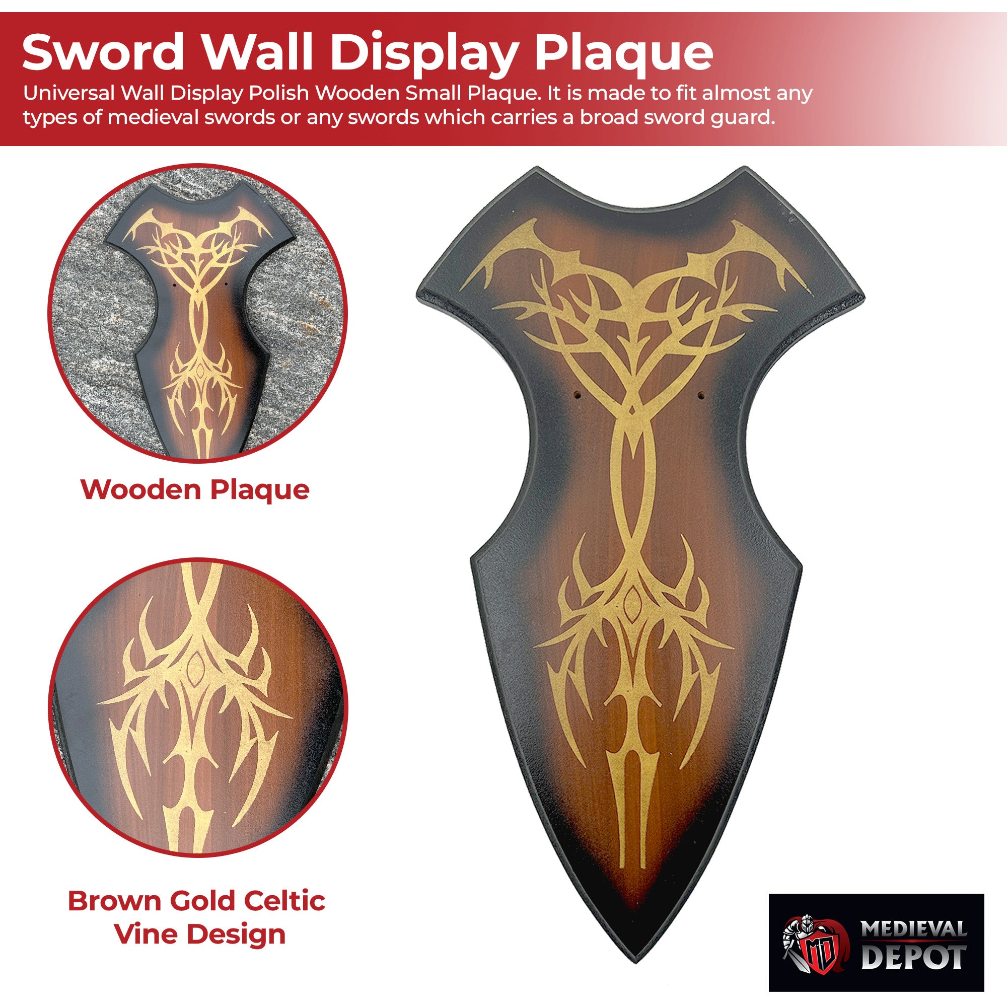 Universal Sword Wall Display Plaque Plaque - Tophatter Daily Deals