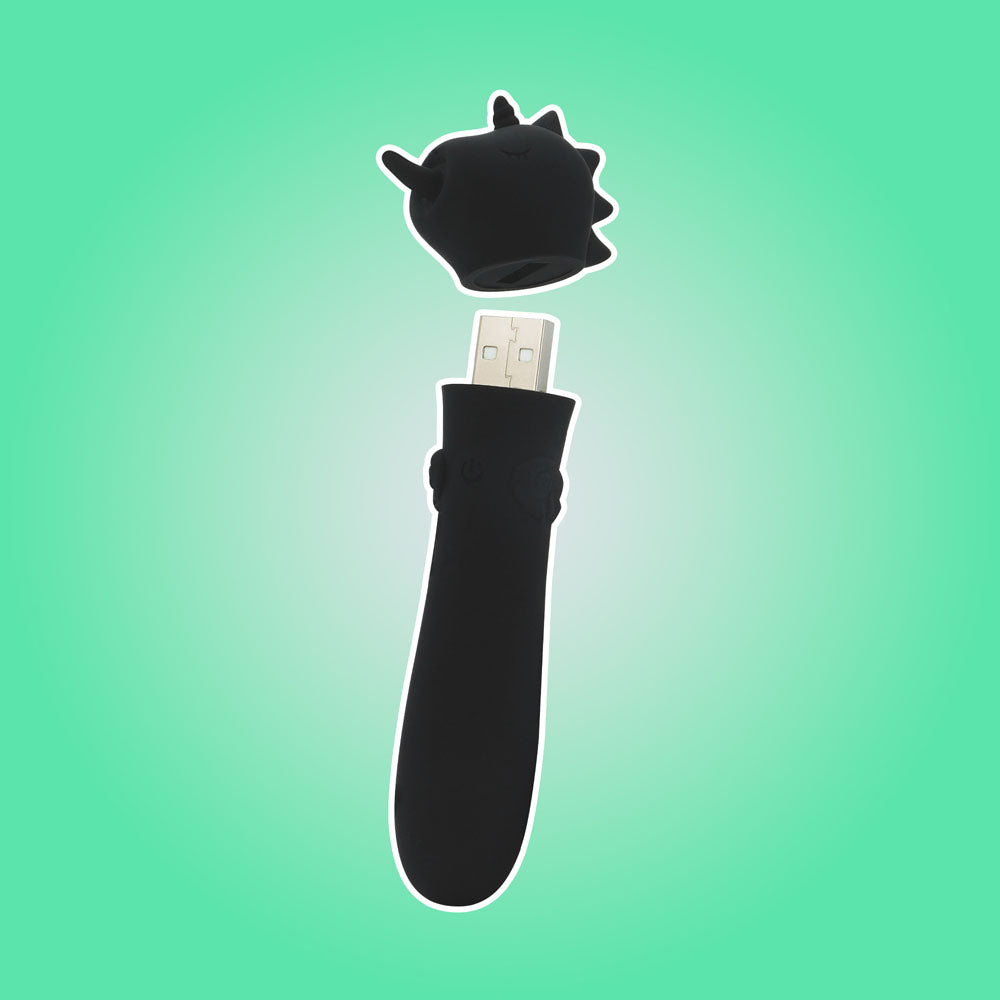 Unihorn Wild Spirit (Black) – Compact USB Silicone Vibrating Bullet with 10 Speeds > Vibrators > Ladies > Clitoral Vibrators and Stimulators - Tophatter Daily Deals
