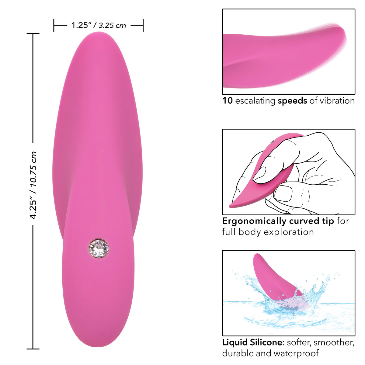 LuvMor Foreplay Pink Liquid Silicone 10 Speed Vibrator > Vibrators > Mini Vibrators - Tophatter Daily Deals