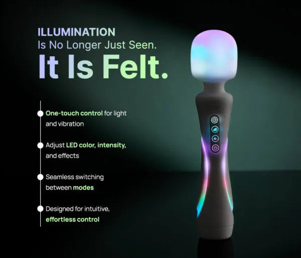 Paradise Illumination The Wand – RGB Illuminated Wand Vibrator > Sex Toys > Massage Wands - Tophatter Daily Deals