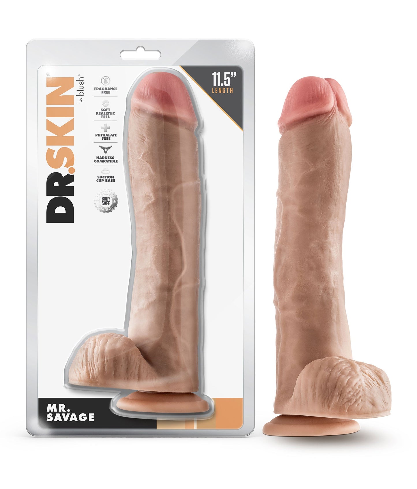 Dr. Skin Mr. Savage – 11.5 Inch Suction Cup Dildo with Balls > Dildos > Large Dildos - Tophatter Daily Deals