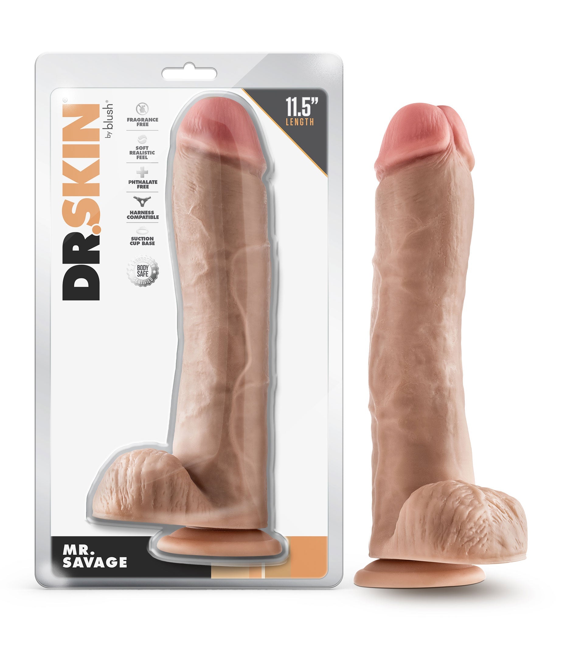 Dr. Skin Mr. Savage – 11.5 Inch Suction Cup Dildo with Balls > Dildos > Large Dildos - Tophatter Daily Deals